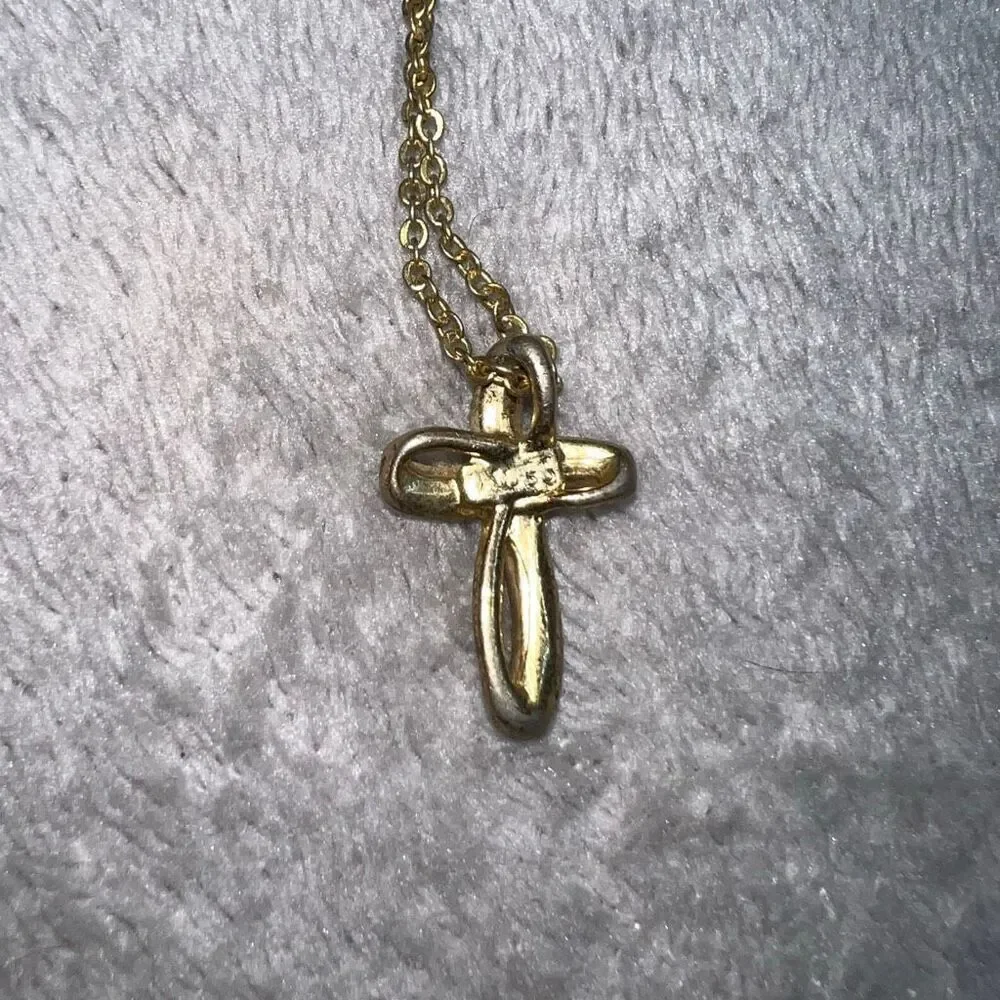 Vintage, Sterling Silver Gold Tone Spiral Cross Twisted Link Chain Clasp Closure